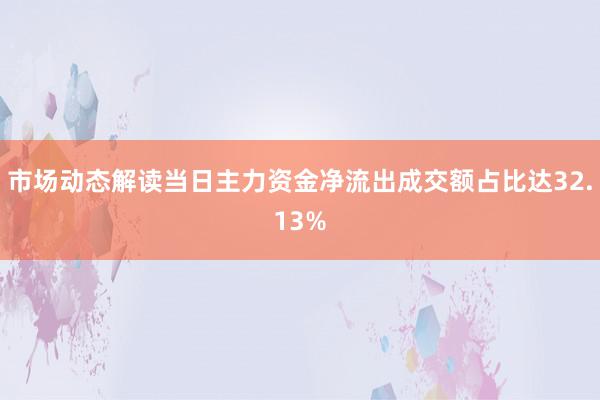 市场动态解读当日主力资金净流出成交额占比达32.13%