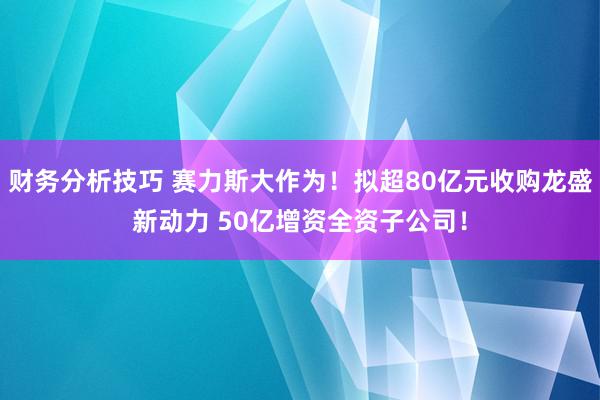 财务分析技巧 赛力斯大作为！拟超80亿元收购龙盛新动力 50亿增资全资子公司！