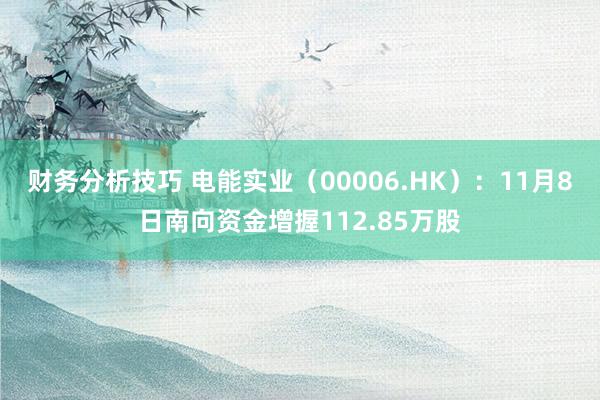 财务分析技巧 电能实业（00006.HK）：11月8日南向资金增握112.85万股