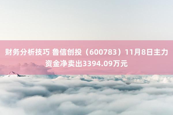 财务分析技巧 鲁信创投（600783）11月8日主力资金净卖出3394.09万元