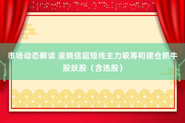 市场动态解读 邃晓信超短线主力吸筹和建仓抓牛股妖股（含选股）