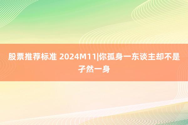 股票推荐标准 2024M11|你孤身一东谈主却不是孑然一身