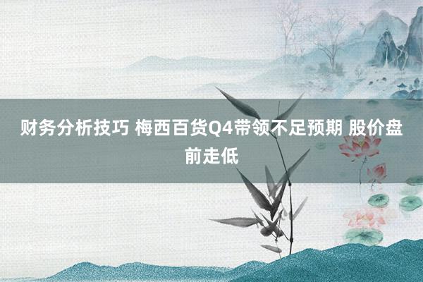 财务分析技巧 梅西百货Q4带领不足预期 股价盘前走低