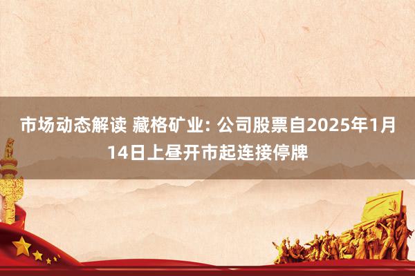 市场动态解读 藏格矿业: 公司股票自2025年1月14日上昼开市起连接停牌