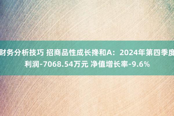 财务分析技巧 招商品性成长搀和A：2024年第四季度利润-7068.54万元 净值增长率-9.6%