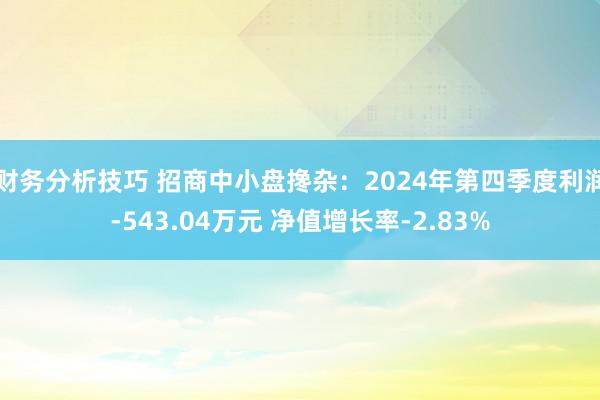 财务分析技巧 招商中小盘搀杂：2024年第四季度利润-543.04万元 净值增长率-2.83%