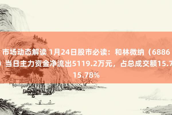 市场动态解读 1月24日股市必读：和林微纳（688661）当日主力资金净流出5119.2万元，占总成交额15.78%