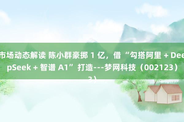 市场动态解读 陈小群豪掷 1 亿，借 “勾搭阿里 + DeepSeek + 智谱 A1” 打造---梦网科技（002123）